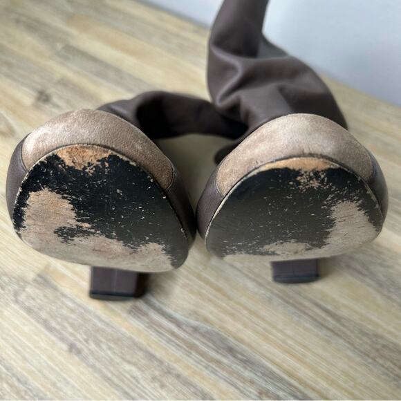 See by Chloe Melia Two Tone Leather Suede Foldover Heeled Boots Size 40 - Picture 9 of 15